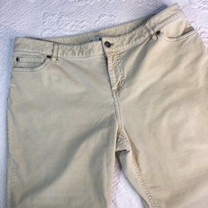 J. Jill Beige Corduroy Pants, wide leg, Stretch, Women Size 14 Petite